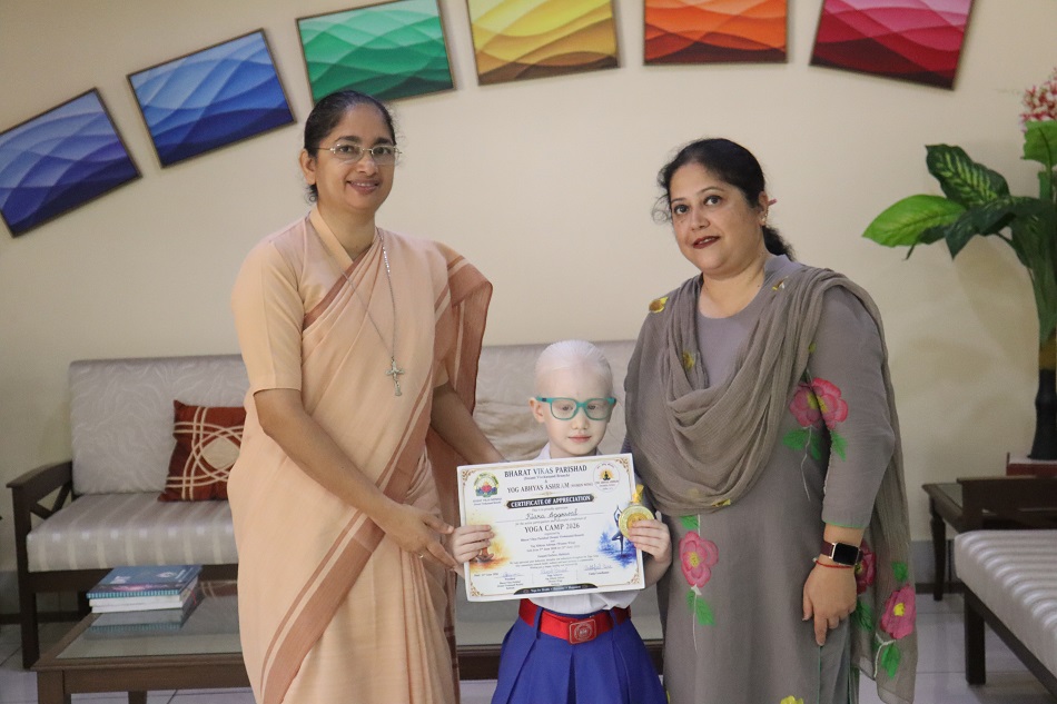 GOLD MEDAL AND A CERTIFICATE IN YOGA CAMP